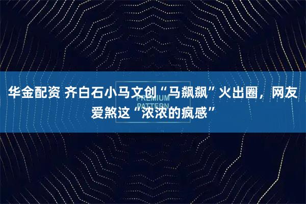 华金配资 齐白石小马文创“马飙飙”火出圈，网友爱煞这“浓浓的疯感”